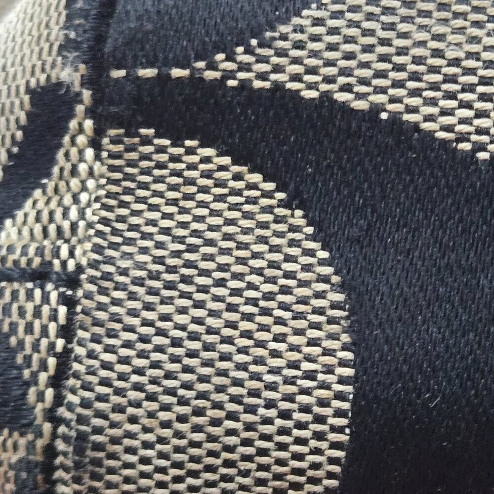Signature Stripe Black Shoulder Handbag Tote Purse - Well Loved - Picture 11 of 14